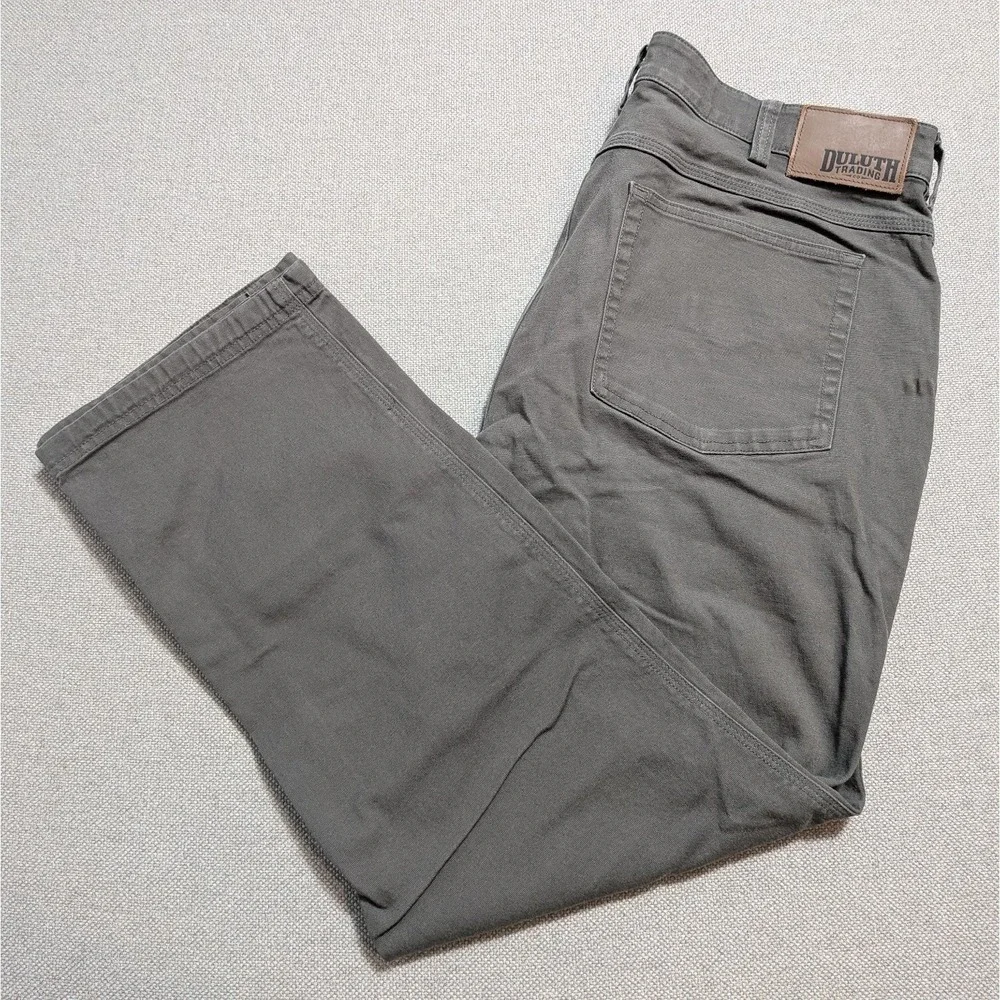 Duluth Trading Men's 38x30 Olive Green Flex Fire Hose Canvas Workwear Pants